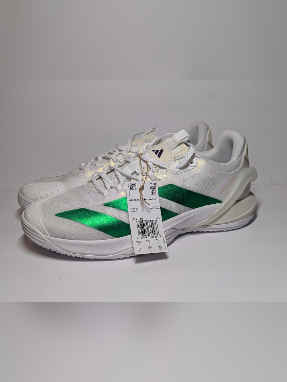 Adidas Adizero Cybersonic 2 Tennis Shoes Sneakers Men's Size 11 White/Green